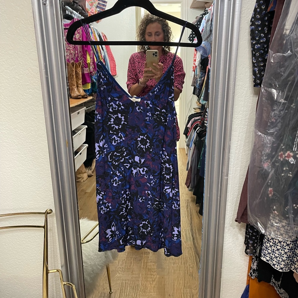 Wilfred spaghetti strap mini dress purple medium.